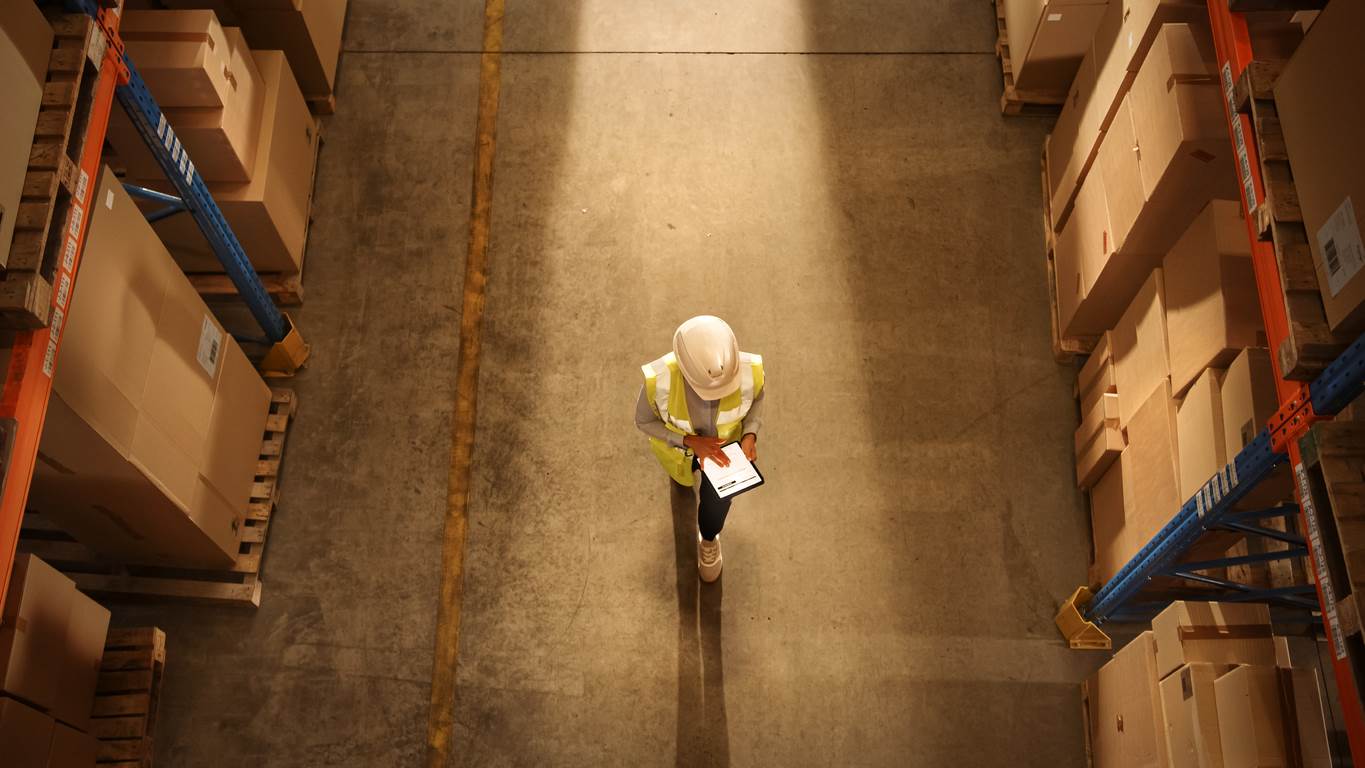 Man managing warehouse