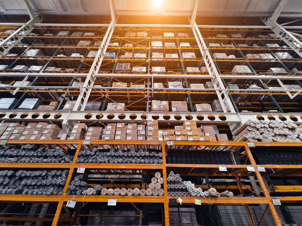 An industrial warehouse supported by an on-premise ERP systems.